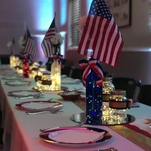 Patriotic themed set up