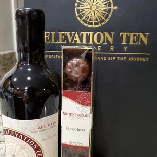 Delicious Port with exquisite chocolate truffles