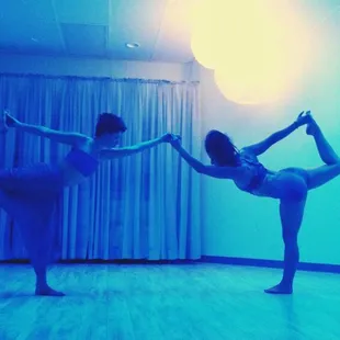 Standing bow with Instructors Natalie and Hannah G