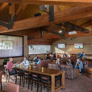 Get up close and personal with the action on one of our 14 TVs, including three outdoor TVs and a monstrous 15&apos; x 8&apos; screen!