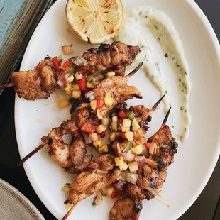 Jerk chicken skewers