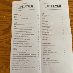 Menu center, snacks, wines, beverages both saucy and virgin- no judgements. Just societal constructs.