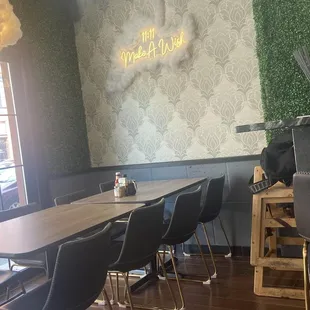 the dining area of a restaurant