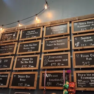menus on the wall