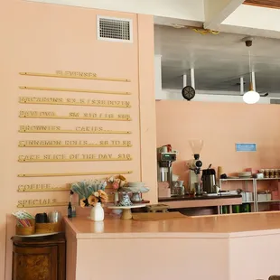 the counter of a coffee shop