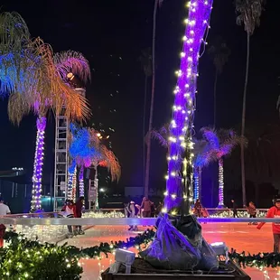 Exiting with the large multi colored lighted Palm Trees @ The Elf on The Shelf in Pomona CA.