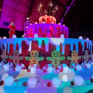 The Ginormous Christmas Cake where the performers put on a show @ The Elf on The Shelf in Pomona CA.