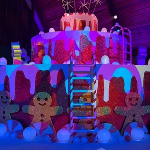 The Ginormous Christmas Cake where the performers put on a show @ The Elf on The Shelf in Pomona CA.
