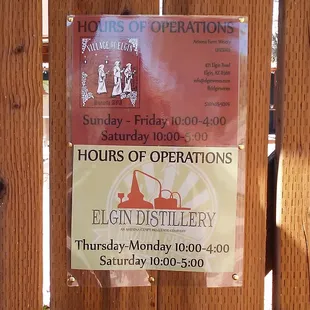 DAYS/HOURS of OPERATIONS