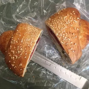 Han, cheese and jalapeño roll topped with sesame seeds $1.86 w/tax