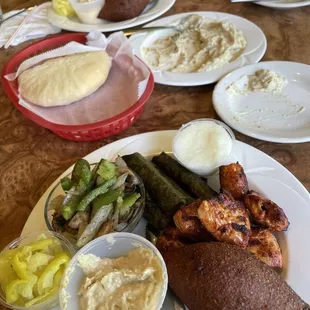 Arabican Platter  Baba Ghanouj Middle East Platter