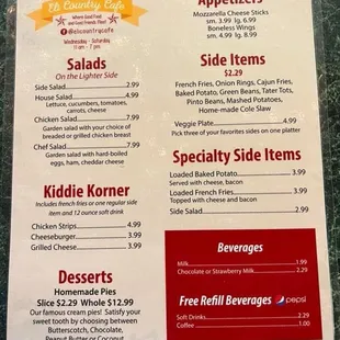 menu