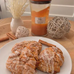 Warm Vanilla Cinnamon Scones, a classic fall favorite!