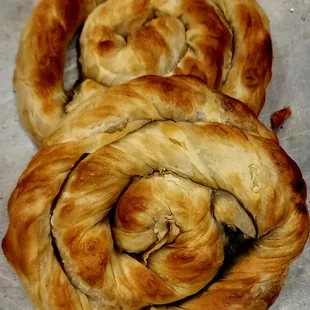 Crispy phyllo Spinach pies. Staple of Greek delicacies and crowd favorite one