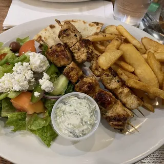 Chicken Souvlaki platter