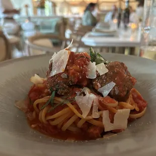 Delicious spaghetti and meatballs