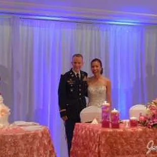 Center stage with pipe and drape