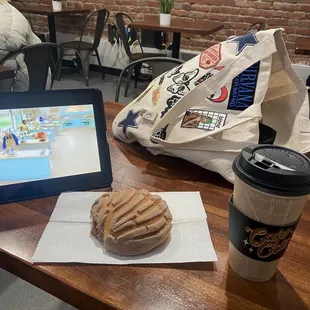 Eating my pan Dulce at a local cafe nearby :)