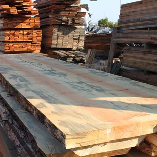 Salvaged Ponderosa Pine slabs