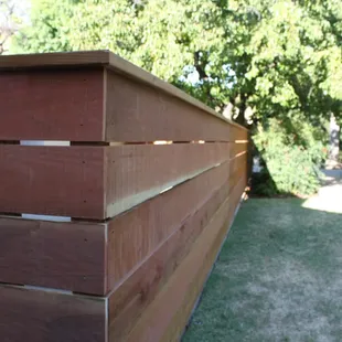 Custom horizontal redwood fence.