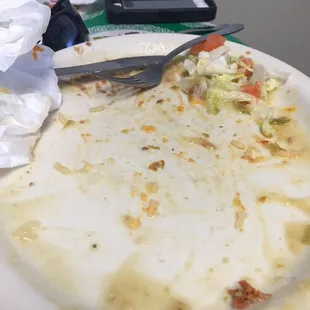 Excellent tamales with green chiles. As you can see there's nothing left on my plate