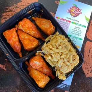 Buffalo Drummies and Mac and Cheese
