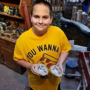 Gem mining at Elijah Mountain Gem Mine for Bill and William Lewis while visiting Hendersonville from Vero Beach, Florida.