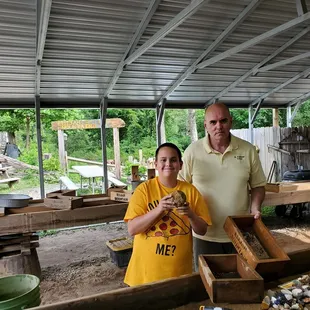 Gem mining at Elijah Mountain Gem Mine for Bill and William Lewis while visiting Hendersonville from Vero Beach, Florida.