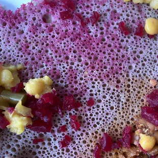 a cranberry smoothie on a plate