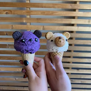 Ube panda and toasted marshmallow bear