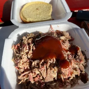 topped with the hot bbq!