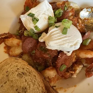 Shrimp and Grits. Cheese grits were perfectly cooked. Outstanding.