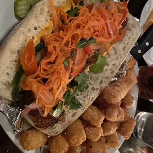 Banh mi with tots