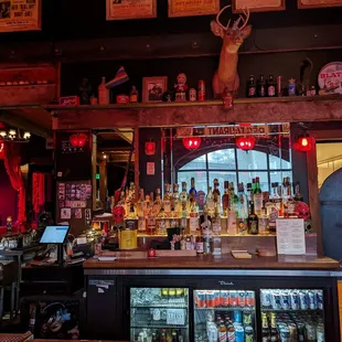 a bar with a lot of alcohol