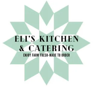 the logo for eli&apos;s kitchen and catering