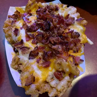 Loaded waffle fries