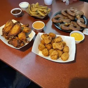 The deep fried pickles were the best so far.. perfect size.. and the pretzel was deep fried was a little over done, but still good!