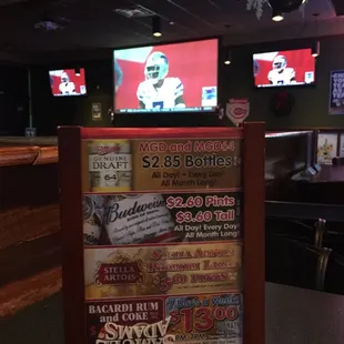 the menu
