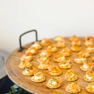 A last minute addition, smoked salmon on blini!