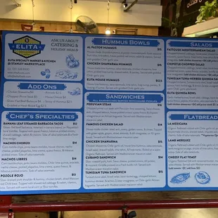 menu