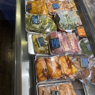 Specialty market meat and vegetable offerings