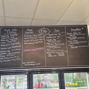 Elite Bakery &amp; Cafe - other side of menu