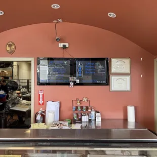 Counter with menu board