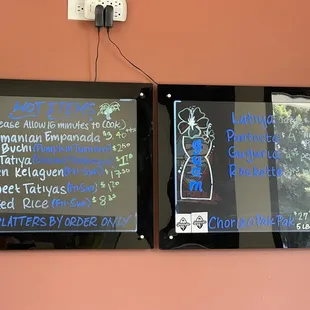 Hot items menu
