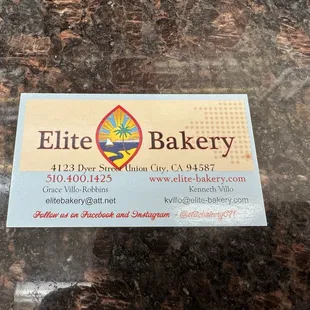 Front of the business card