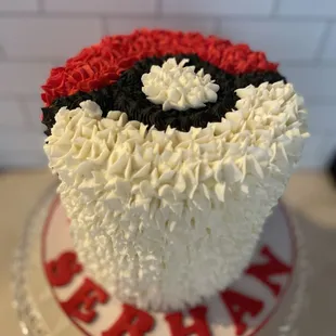 pokemon birthday cake. Marble cake with Belgium chocolate whipped frosting and Swiss meringue buttercream