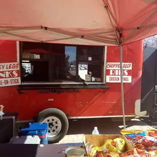 a red food truck