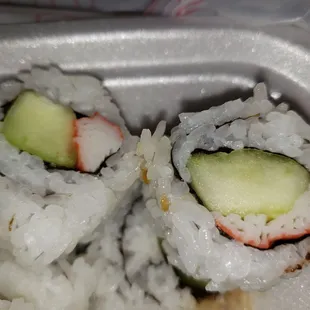 California rolls without avocado.