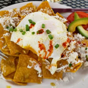 Chiliquiles with fried egg