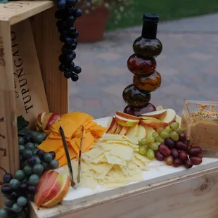 Appetizers outside before dinner